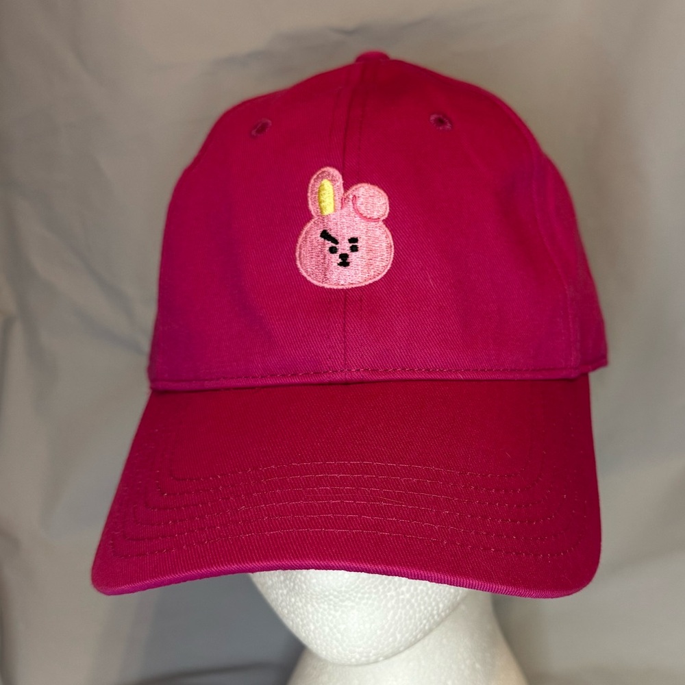 BT21 COOKY: Line Friends Pink Ball Cap Adjustable Strap Cotton Hat Adult/Teens
